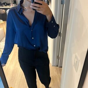 Zara Navy Blue Button Down Shirt